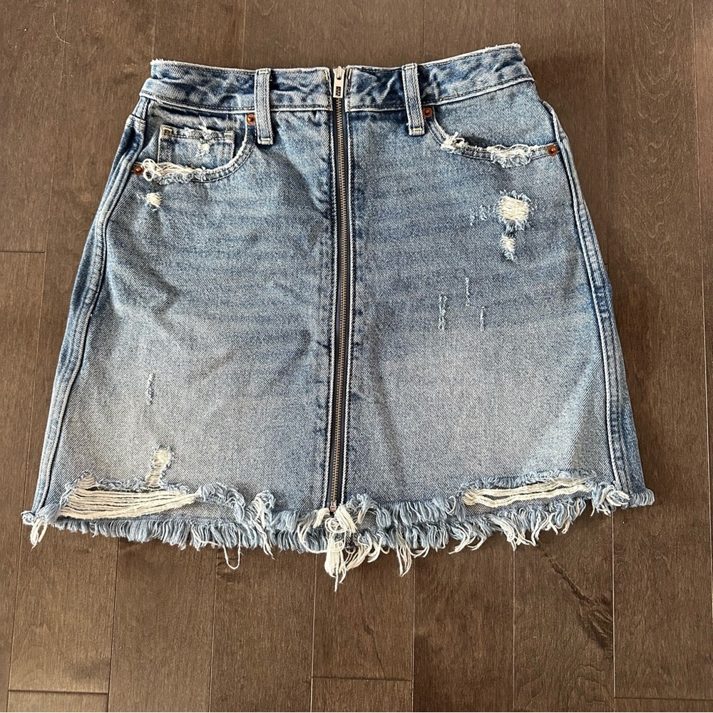 Abercrombie‎ & Fitch Vintage Zipper Denim Skirt High Rise Classic 90's Size 2